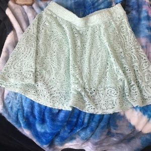 light green skirt